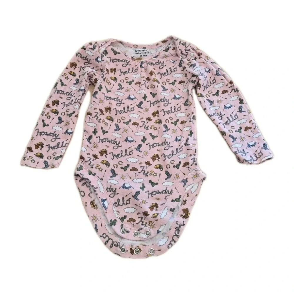 NWOT The Children's Place Baby Girls Cowgirl Bodysuit 3-Pack 100% Cotton RTL $30